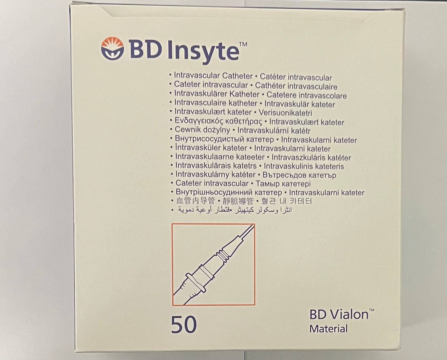 BD - Insyte™ IV Katheter 22G × 1" (0,9 mm × 25 mm) – BD Vialon™ – 50 stuks per doos – BD | AMS