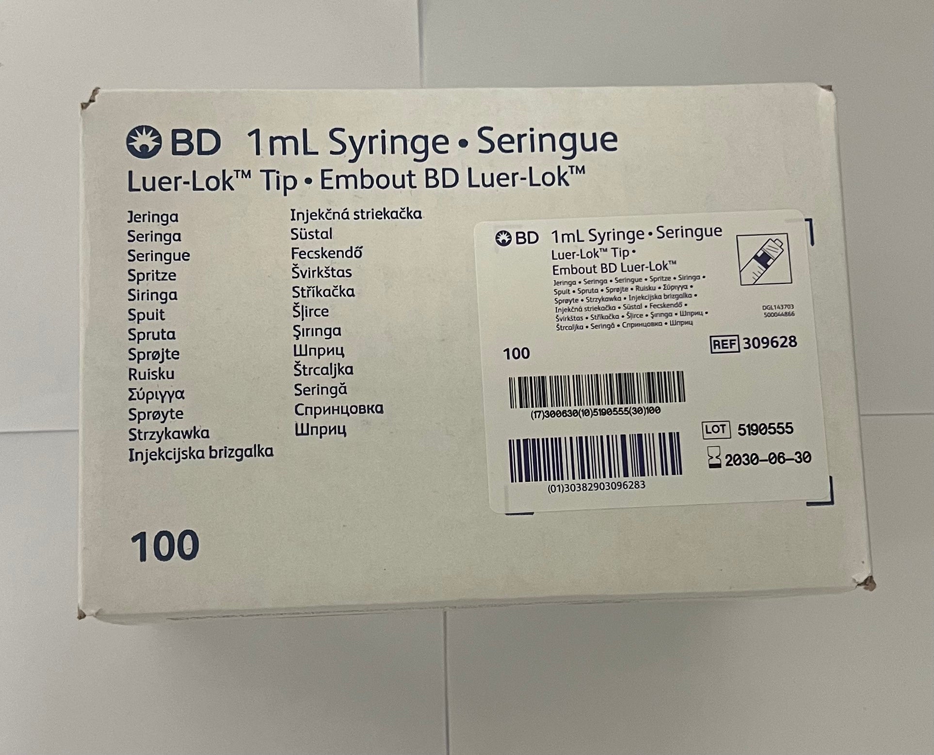 BD - PLASTIPAK syringe - 1ml luer lok - 100 stuks per doos – BD | AMS