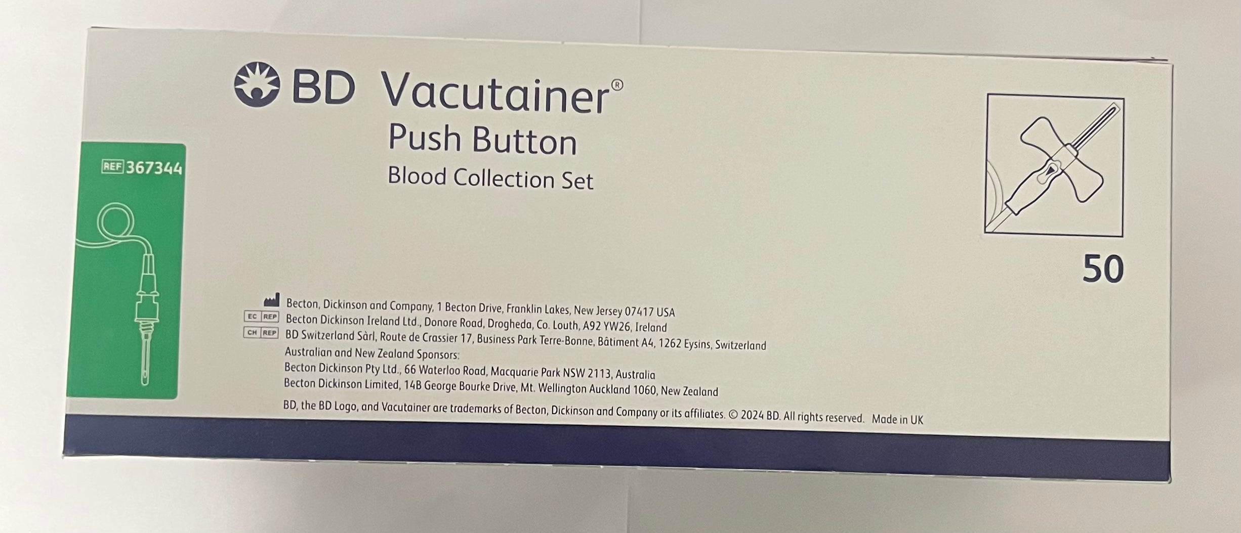 BD - (Vacutainer Push Button Blood Collection Set) - 0,8 x 19mm x 305mm (21G) - 367344 – BD | AMS