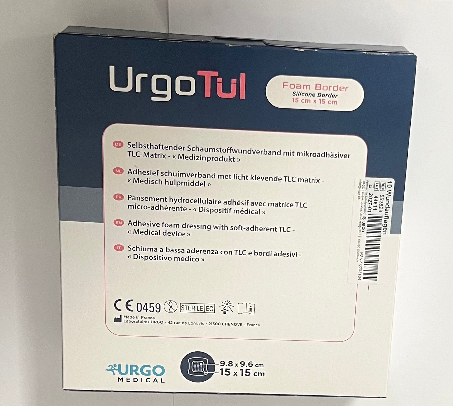 Urgo Medical - UrgoTül  (Silicone foam border) - 15cm x 15cm - 552828 – UrgoMedical | AMS (2)