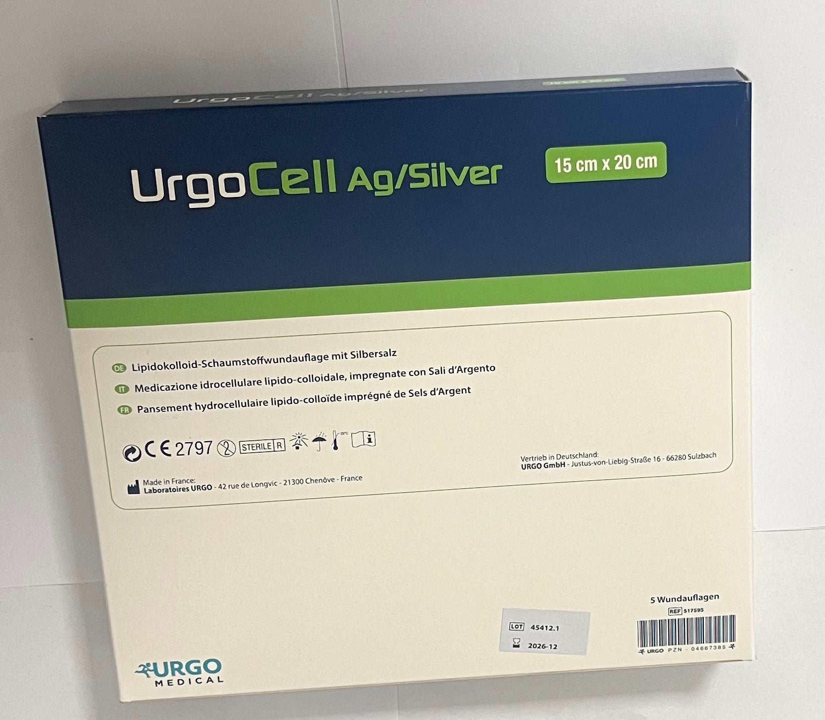 Urgo Medical - UrgoCell Ag Silver - 15cm x 20cm - 517595 - 10 stuks per doos – UrgoMedical | AMS (2)