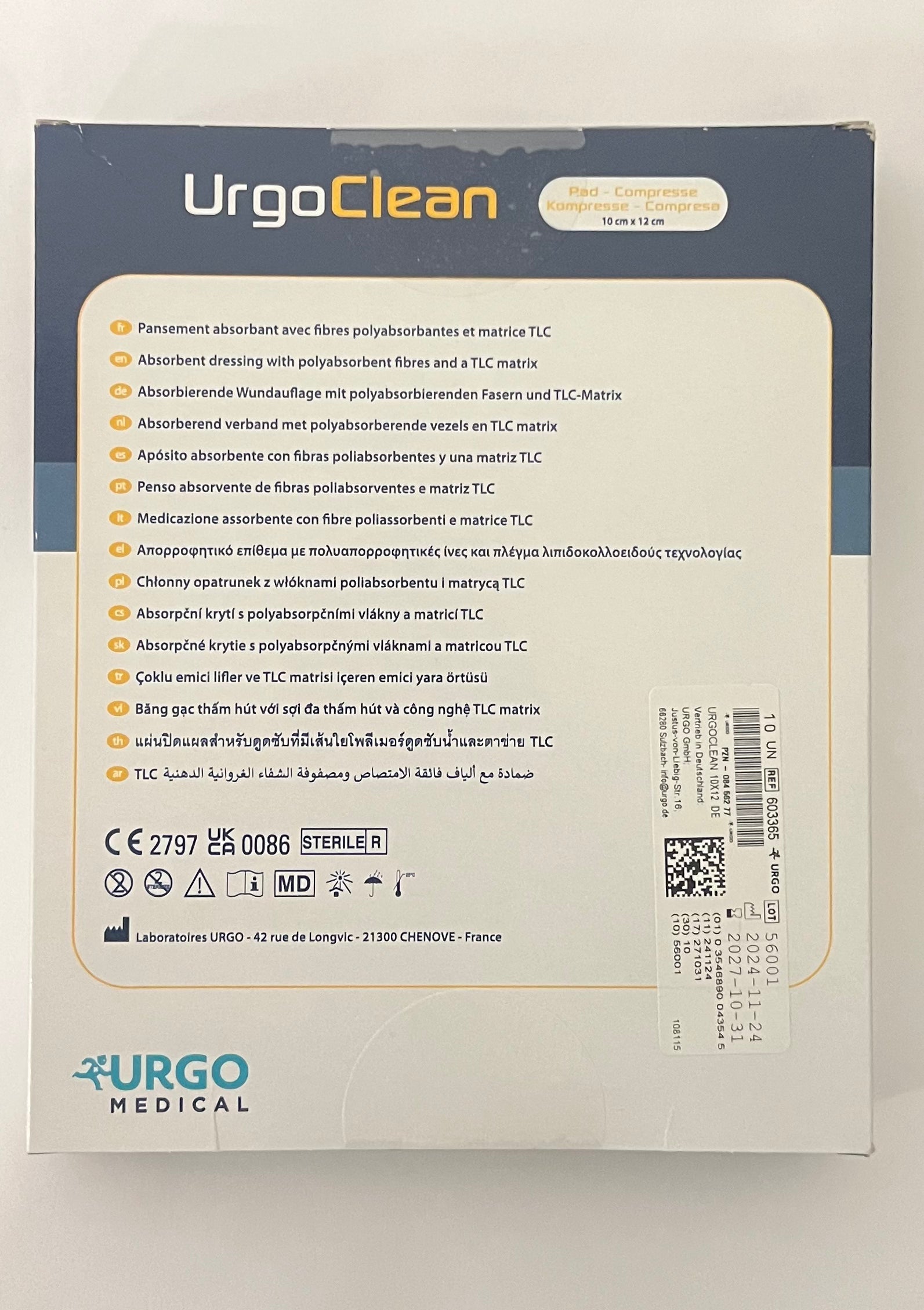 Urgo Medical - UrgoClean - Compresse - 10cm x 12cm - 603365 - 10 stuks per doos – UrgoMedical | AMS (2)