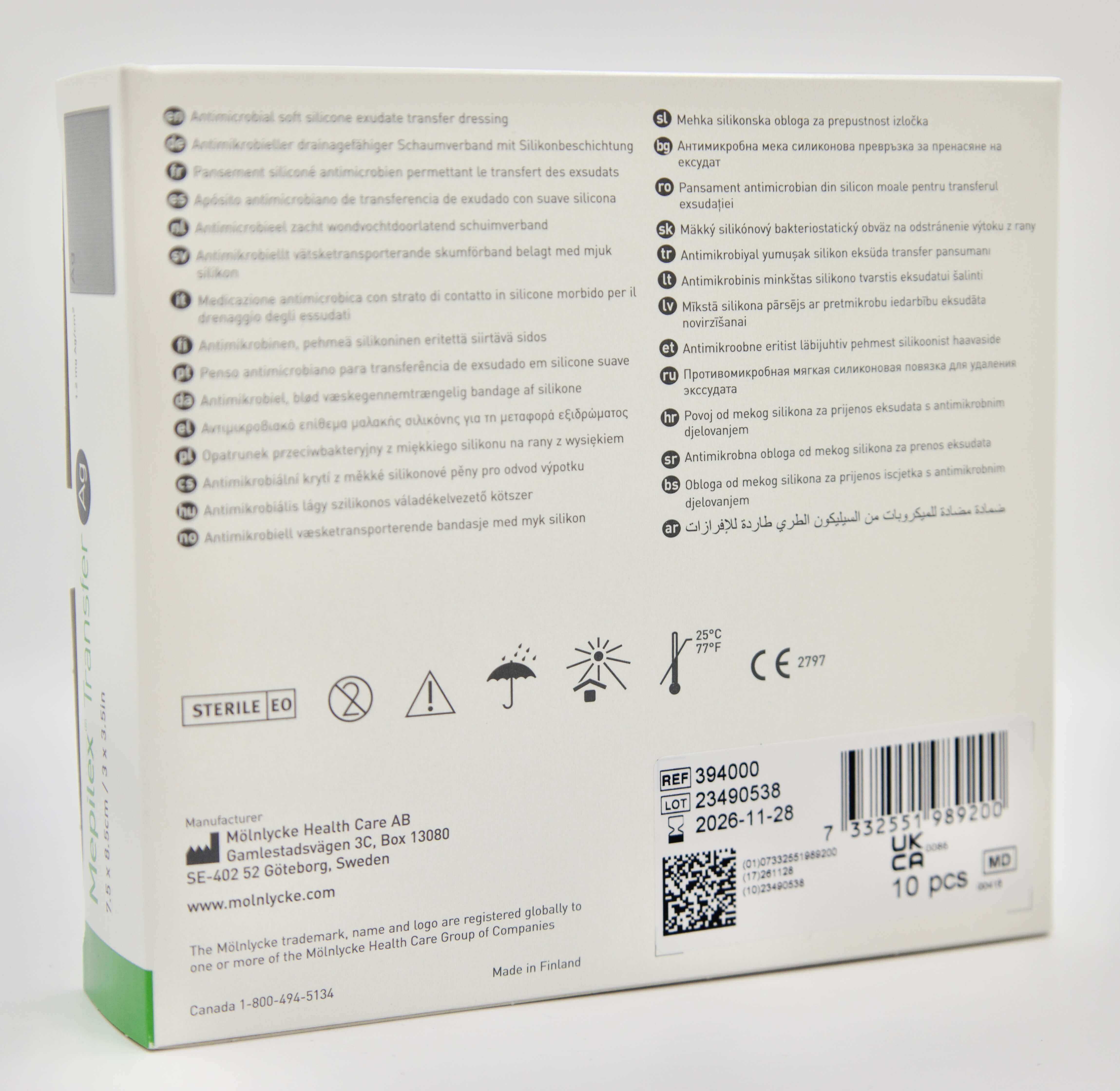 Molnlycke - (Mepilex Transfer Ag) - 7,5 cm x 8,5 cm - 394000 – Mölnlycke | AMS (2)