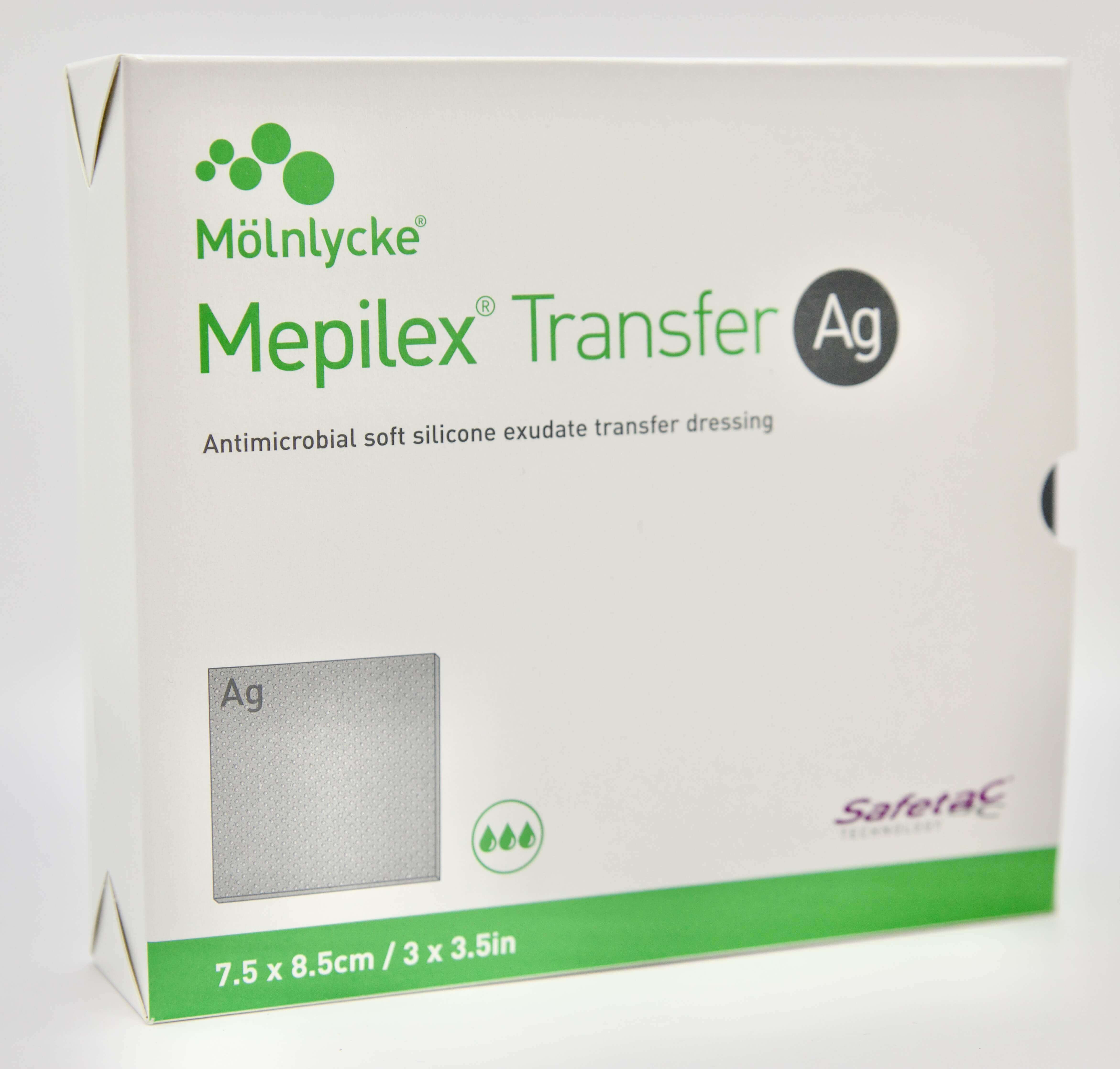 Molnlycke - (Mepilex Transfer Ag) - 7,5 cm x 8,5 cm - 394000 – Mölnlycke | AMS