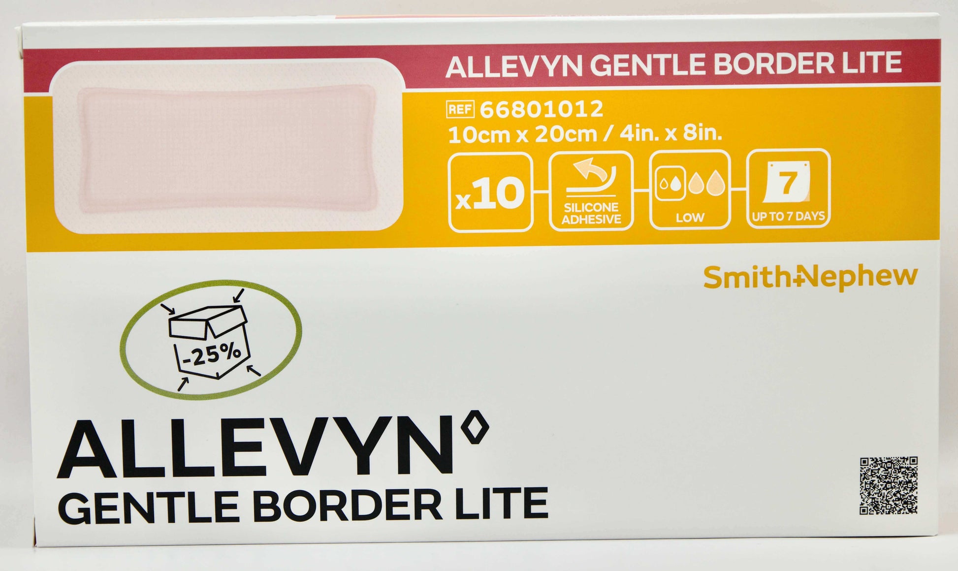Smith & Nephew - (Allevyn Gentle Border Lite) - 10 cm x 20 cm - 66801012 – Smith & Nephew | AMS