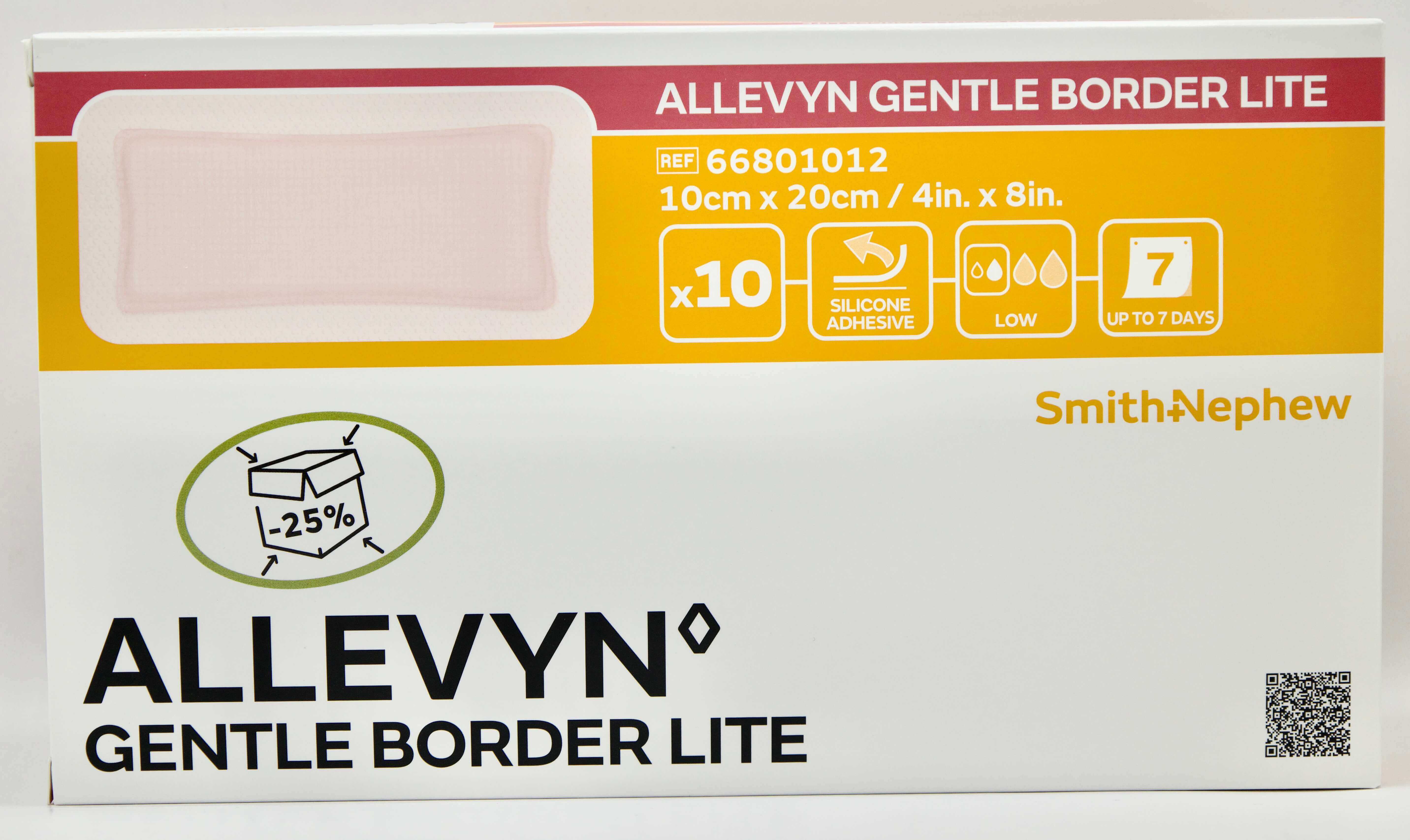 Smith & Nephew - (Allevyn Gentle Border Lite) - 10 cm x 20 cm - 66801012 – Smith & Nephew | AMS