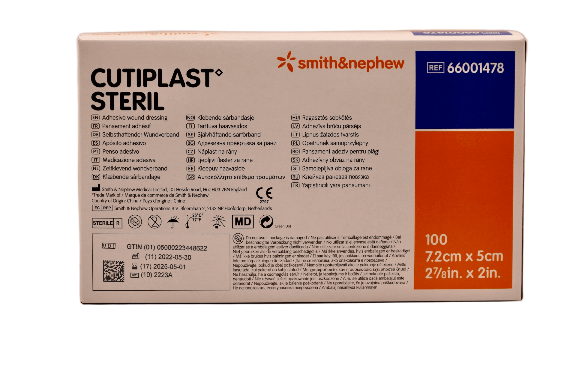 Smith & Nephew - (Cutiplast Steril) - 7,2 cm x 5 cm - 66001478 – Smith &amp; Nephew | AMS (3)